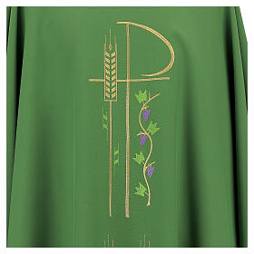 Monastic Chasuble in polyester with Chi-Rho and ears of wheat