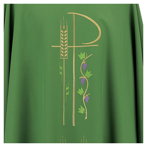 Monastic Chasuble in polyester with Chi-Rho and ears of wheat 2