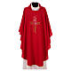Chasuble in polyester with JHS, cross and Alpha & Omega desi s4