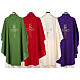 Chasuble in polyester with JHS, cross and Alpha & Omega desi s8