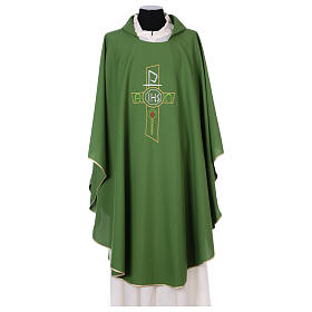 Casule: Casula 100% poliestere croce stilizzata IHS alfa omega Casule: Casula 100% poliestere croce stilizzata IHS alfa omega