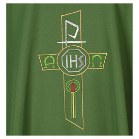 Casule: Casula 100% poliestere croce stilizzata IHS alfa omega Casule: Casula 100% poliestere croce stilizzata IHS alfa omega
