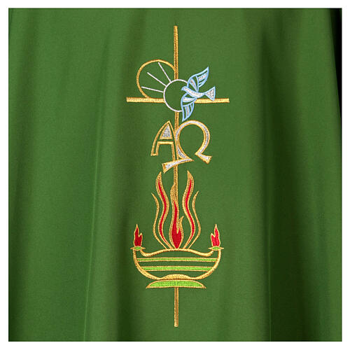 Chasuble in polyester with Cross & Flames 2