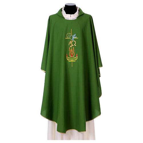 Chasuble in polyester with Cross & Flames 3