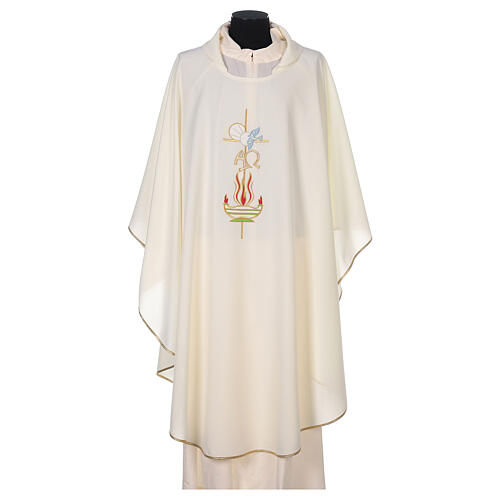 Chasuble in polyester with Cross & Flames 5