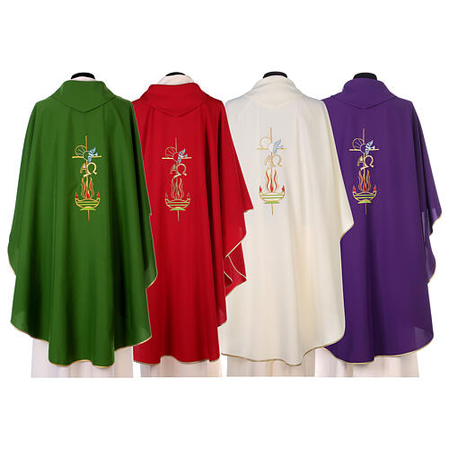 Chasuble in polyester with Cross & Flames 9