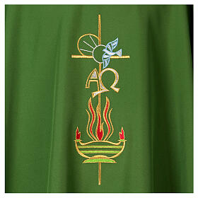 Cross & Flames Chasuble in polyester