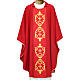 Chasuble in double twisted wool yarn and lurex with embroidery s1