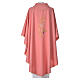Pink Chasuble in polyester Chi-Rho monstrance chalice and wheat s2