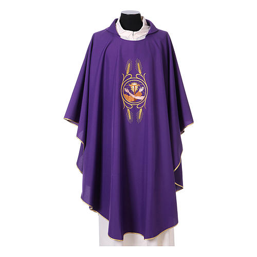 Franciscan chasuble in polyester with Jesus and St.Francis hands 6