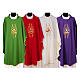 Franciscan chasuble in polyester with Jesus and St.Francis hands s1