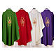 Franciscan Catholic Chasuble in polyester with Jesus and St.Francis hands s2