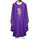 Chasuble in polyester with cross and wheat s1