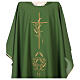 Chasuble in polyester with gold cross and wheat s2