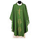 Chasuble in polyester with gold cross and wheat s3