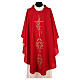 Chasuble in polyester with gold cross and wheat s4
