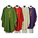 Chasuble in polyester with Chi Rho and Loaves and Bread s1