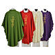 Liturgical Chasuble with Chi Rho and Loaves and Bread in polyester s2