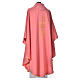 Pink Chasuble in polyester with Chi Rho and Loaves and Bread s3