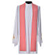 Pink Chasuble in polyester with Chi Rho and Loaves and Bread s7