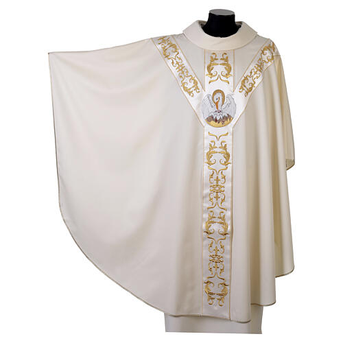Chasuble symbole pélican 100% laine 5