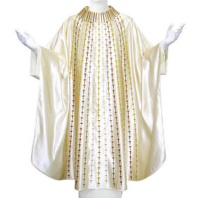 Chasuble in pure silk embroidered with crosses