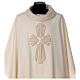 Casulla 100% lana, detalles en 100% seda cruz estilizada s3