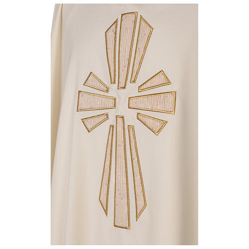Chasuble liturgique croix appliquée 100% laine 6