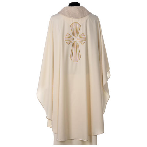 Chasuble liturgique croix appliquée 100% laine 8