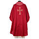 Chasuble in silk with silk cross embroidery and Murano glass s11