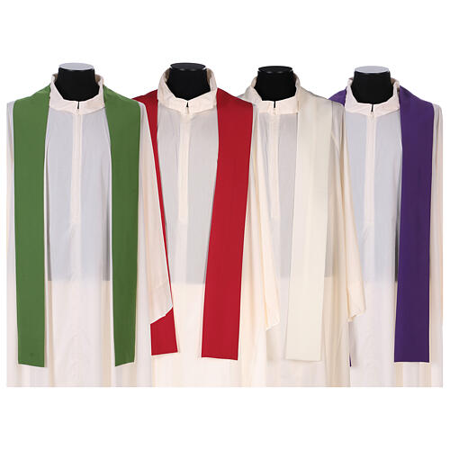 Chasuble in polyester with cross, rays, book and Alpha Omega 9