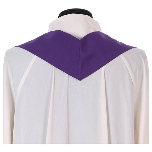 Chasuble in polyester with cross, rays, book and Alpha Omega 10