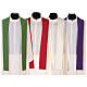 Chasuble in polyester with cross, rays, book and Alpha Omega s9
