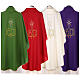 Monastic Chasuble with cross, rays, book and Alpha Omega symbol in polyester s8