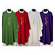 Chasuble in polyester with cross, lantern and wheat symbol s1