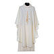 Chasuble in polyester with cross, lantern and wheat symbol s5