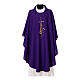 Chasuble in polyester with cross, lantern and wheat symbol s6