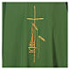 Chasuble in polyester with cross, lantern and wheat symbol s16