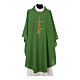 Gothic Chasuble with cross, lantern and wheat symbol in polyester s3