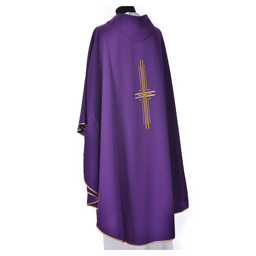 Chasuble in polyester with golden cross 4