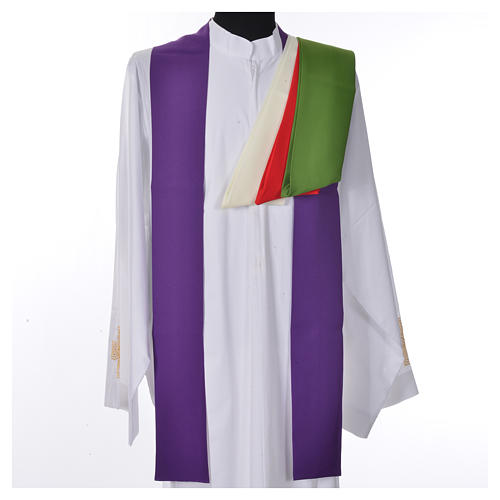 Chasuble in polyester with golden cross 7