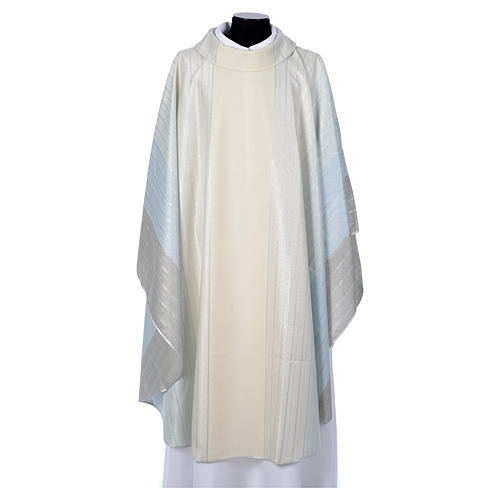 Blue Chasuble in pure Tasmanian wool with double twisted yarn 1