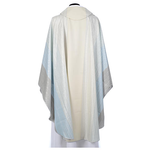 Blue Chasuble in pure Tasmanian wool with double twisted yarn 3