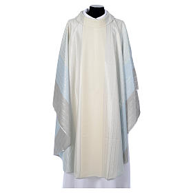 Blue Catholic Chasuble in pure Tasmanian wool with double twisted yarn
