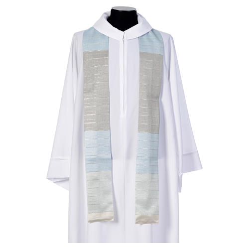 Blue Catholic Chasuble in pure Tasmanian wool with double twisted yarn 5