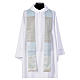 Blue Catholic Chasuble in pure Tasmanian wool with double twisted yarn s5