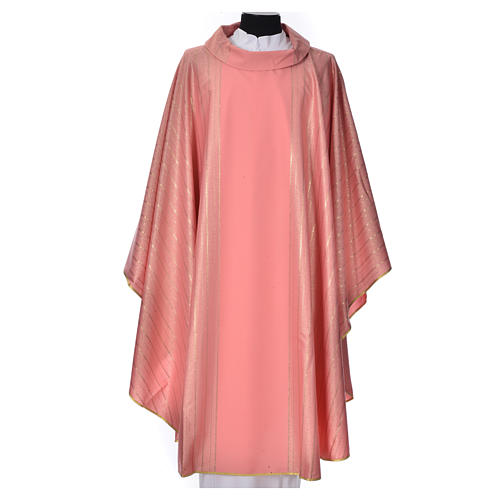Pink Chasuble in pure Tasmanian wool with double twisted yarn 1