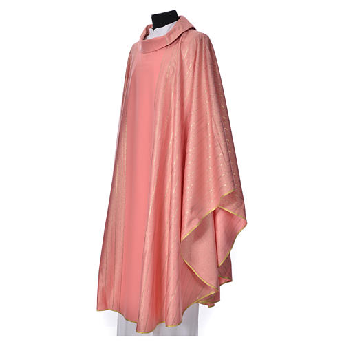 Pink Chasuble in pure Tasmanian wool with double twisted yarn 2