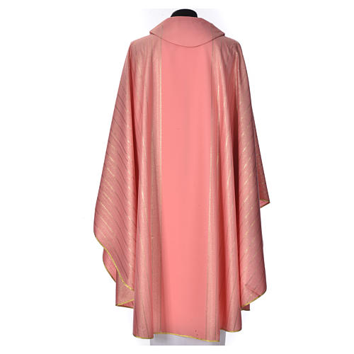 Pink Chasuble in pure Tasmanian wool with double twisted yarn 3