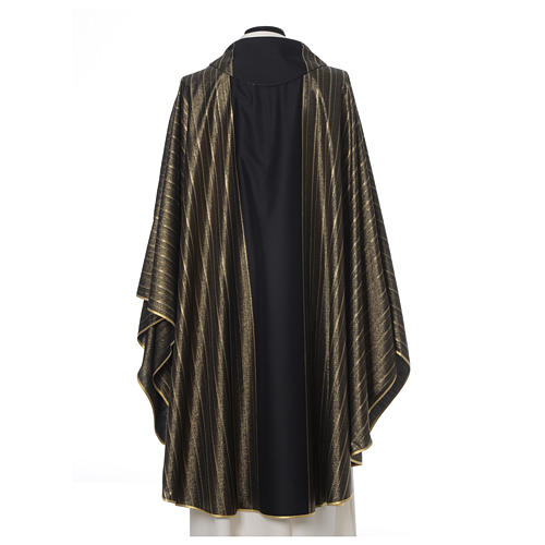 Black Monastic Chasuble in pure Tasmanian wool with double twisted yarn 3